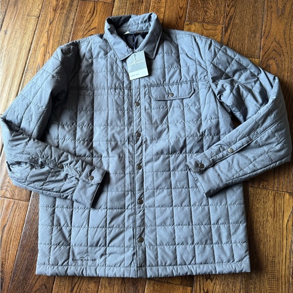 Eddie Bauer Charcoal Grey Heather Shirt Jacket - Picture 2 of 10